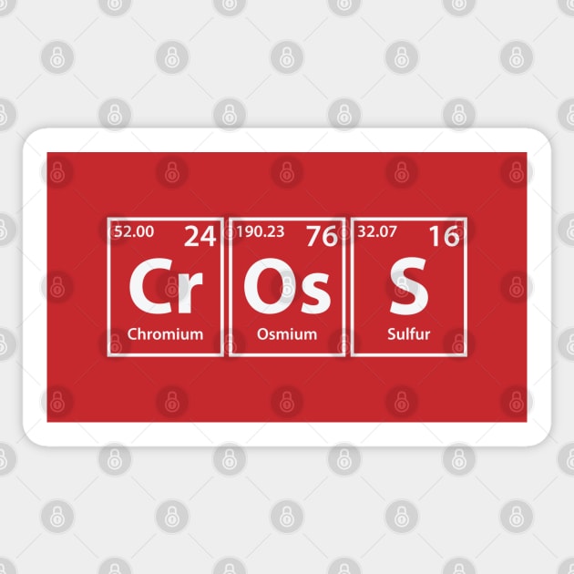 Cross (Cr-Os-S) Periodic Elements Spelling Sticker by cerebrands